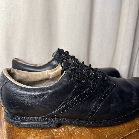 Men\'s‎ FootJoy TurfMasters Golf Shoes Vintage Black Leather 53791 Size 12 M main image 6